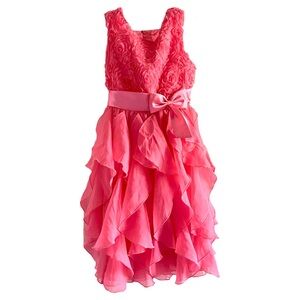 American Princess Roses Waterfall Sleeveless Formal Dress Pink Girl’s 8